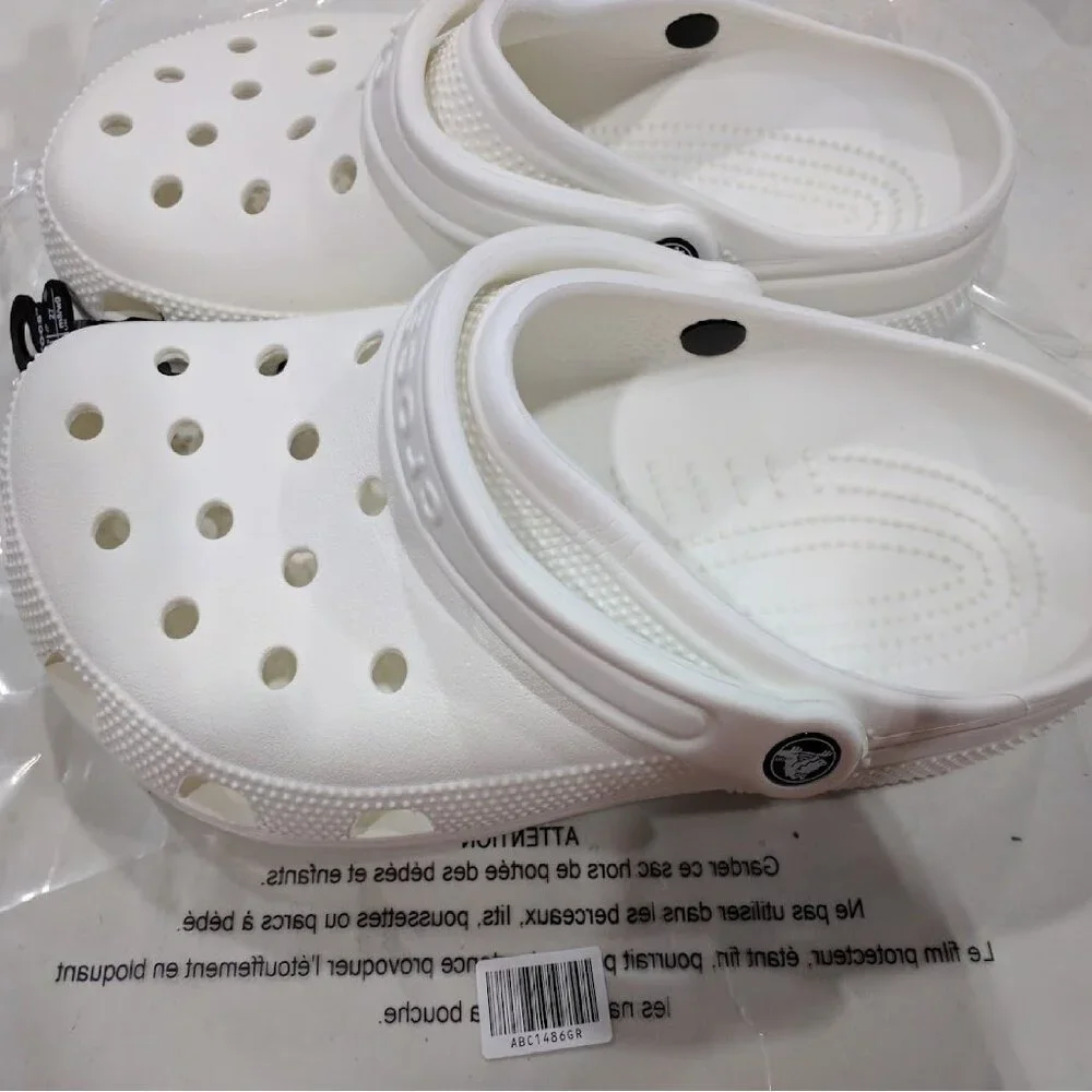 Crocs Classic Clog,White,Women's 11 M US/Men's 9 M US